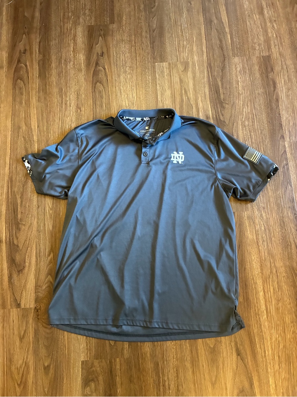 Colosseum Notre Dame Fighting Irish Military Appreciation Polo XXL Gray OHT